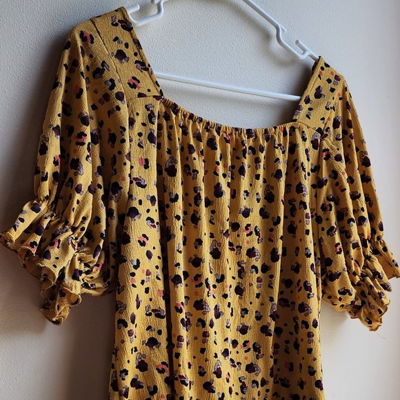 MELLODAY Gold/Black Peasant Blouse Size Small - Picture 14 of 16